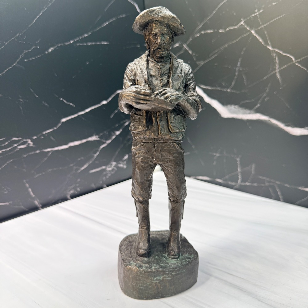 Michael Garman Gold Prospector Sculpture Bronze Tone Western Figure 9.5"